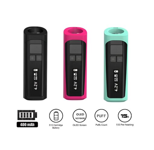 コンパクト 510規格 ペンバッテリー（400mAh／ディスプレイ付き／USB-C充電対応） - 画像 (3)