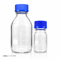 耐熱ガラス瓶 目盛り付き ネジ口スクリューキャップ 100ml／500ml｜ホウケイ酸ガラス試薬瓶