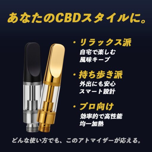セラミックアトマイザー510規格 | 1.0ml 0.8ml 0.5ml | Gold | Black | CBD用 | ccell | - 画像 (6)