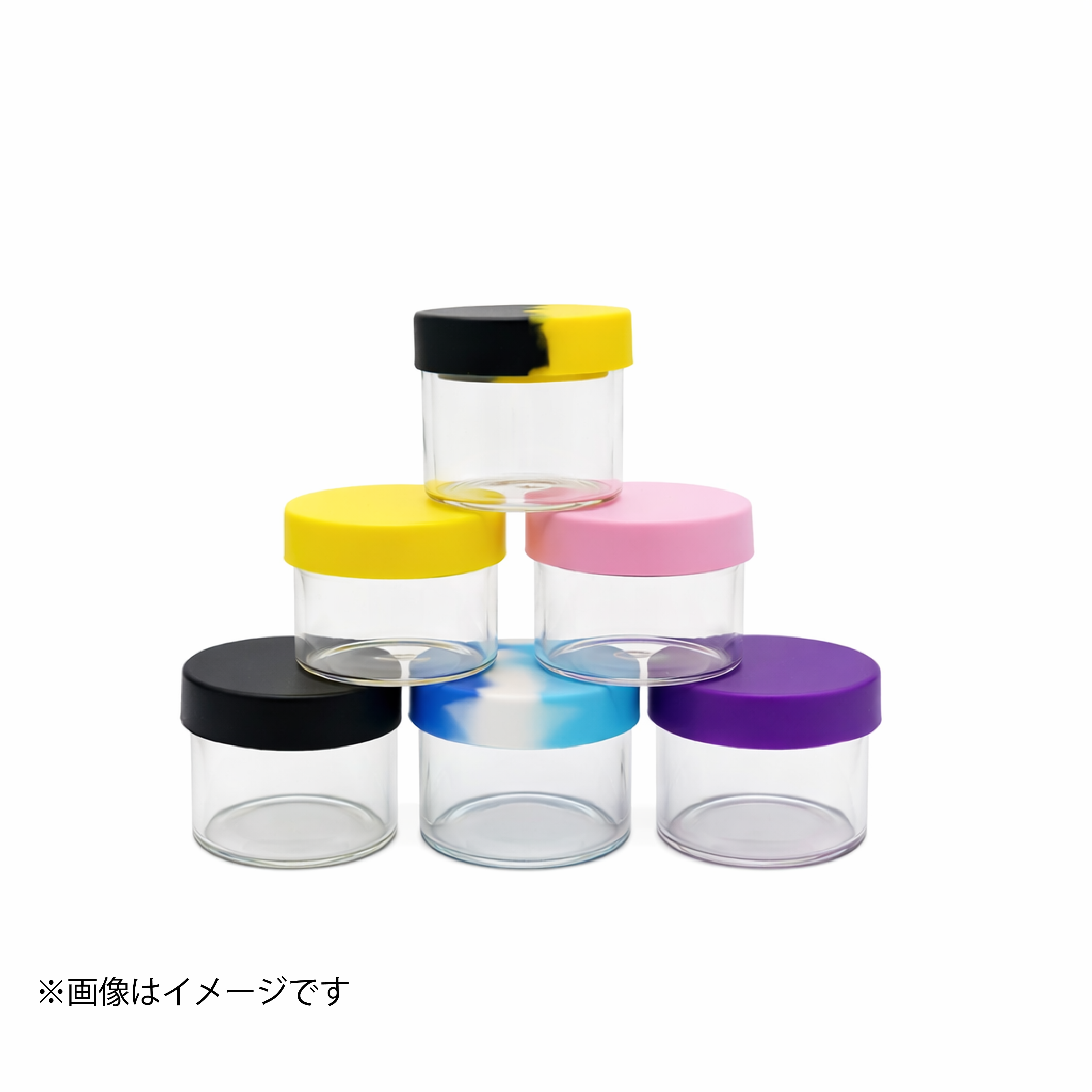 ガラス保存容器 5ml|シリコン蓋付き・テルペン吸着を抑えるクリアガラスジャー(カラーランダム)