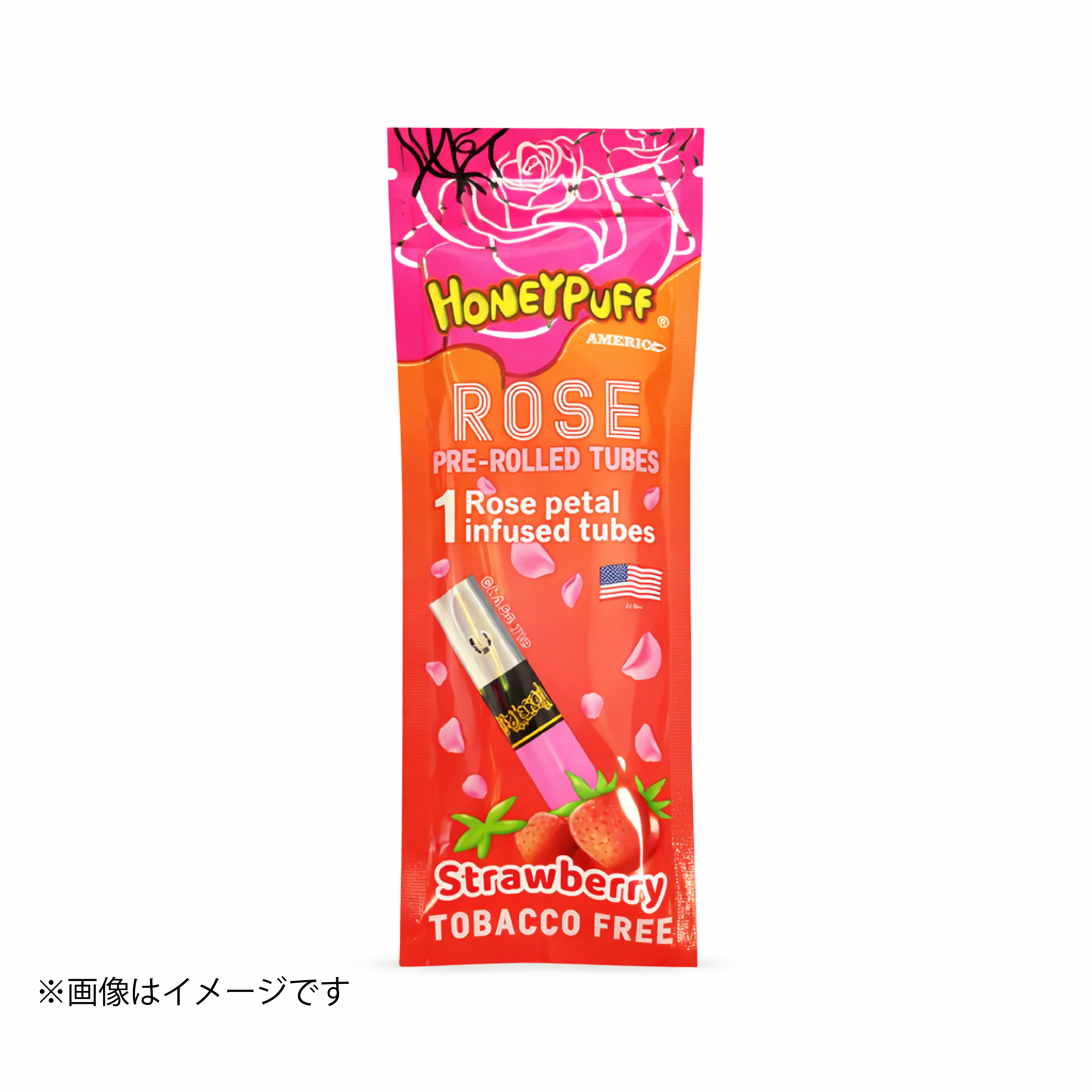 HoneyPuff ローズ プレロールチューブ|ガラスチップ付き・タバコフリー(1本入り / 全8フレーバー) - 画像 (6)
