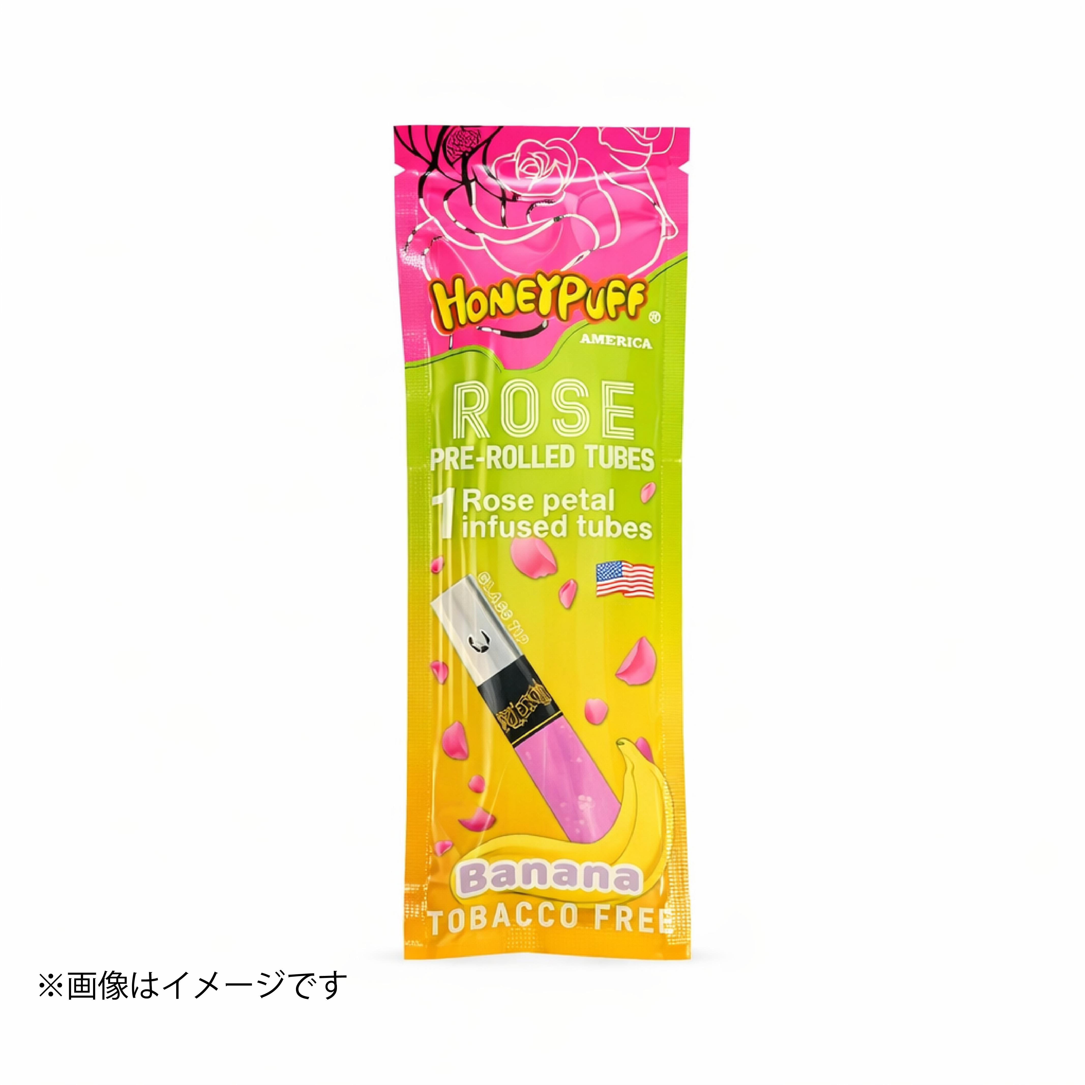 HoneyPuff ローズ プレロールチューブ|ガラスチップ付き・タバコフリー(1本入り / 全8フレーバー) - 画像 (4)