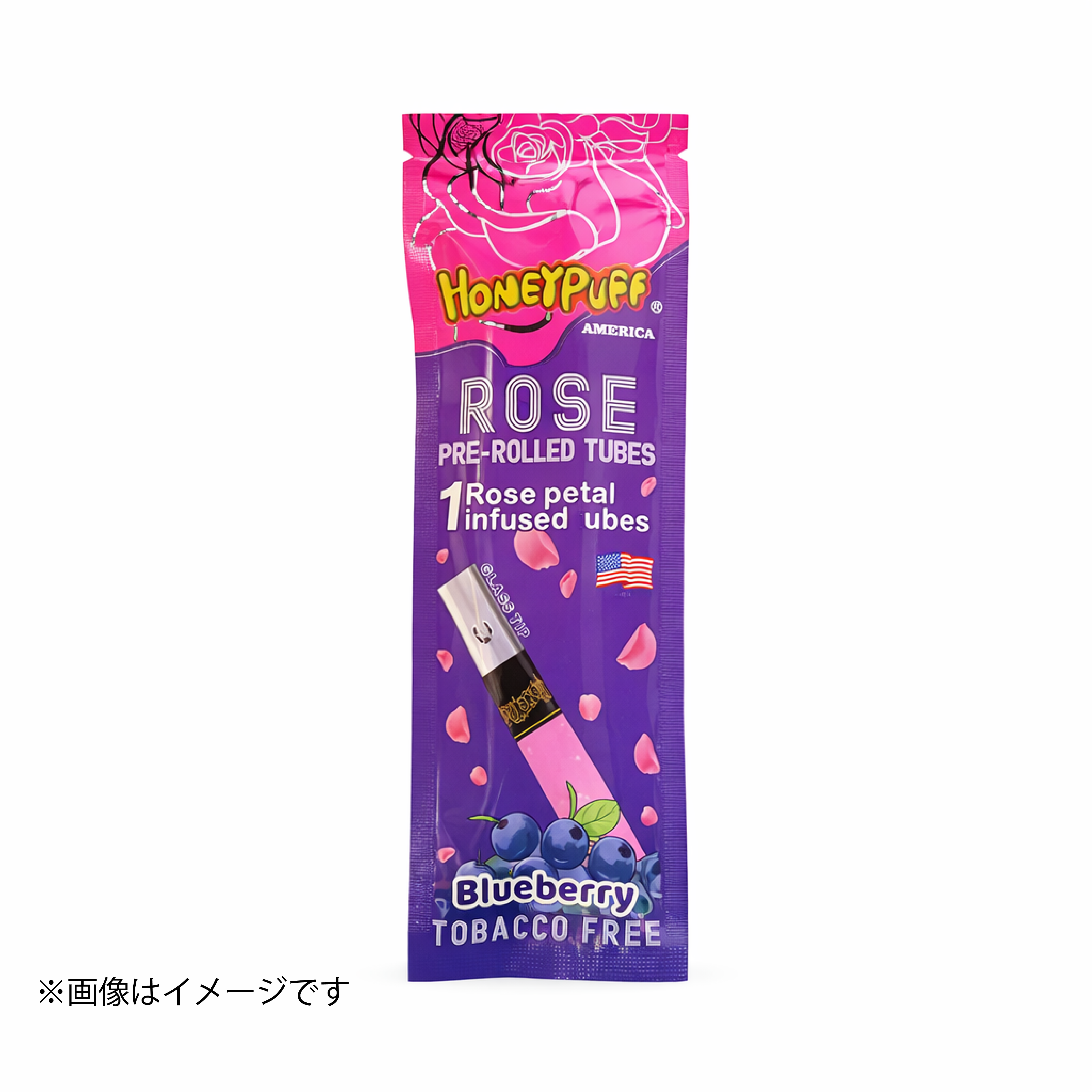 HoneyPuff ローズ プレロールチューブ|ガラスチップ付き・タバコフリー(1本入り / 全8フレーバー) - 画像 (9)