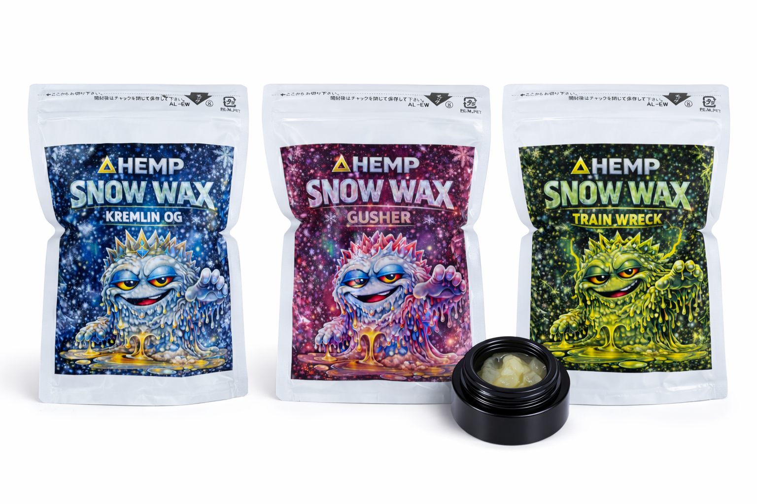 SNOW WAX 全3種の比較｜Kremlin OG・Gusher・Train Wreck｜WING CBD