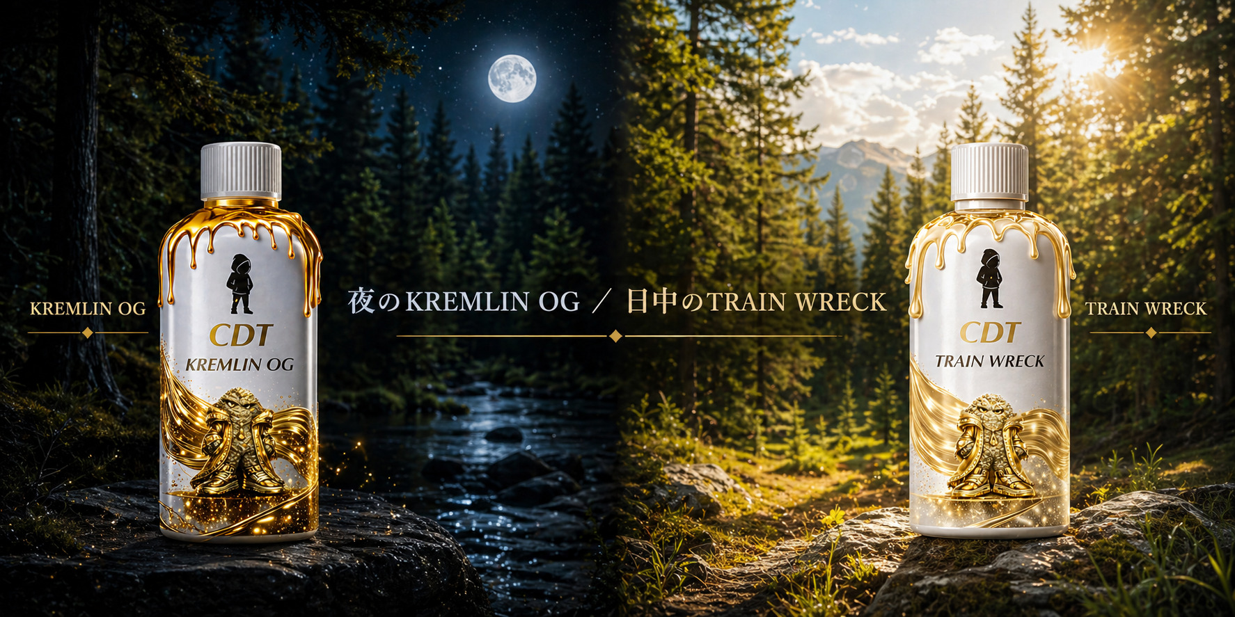 ΔHEMP LIQUID KREMLIN OG（インディカ系）とTRAIN WRECK（サティバ系）の比較