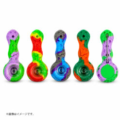 シリコンパイプ ハニカム柄｜ガラスボウル付き スプーン型 全4色（GYD141）