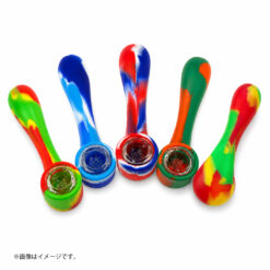 ボウリングピン型シリコンパイプ｜ガラススクリーン内蔵 スリムスプーン 全4色（GYD255）