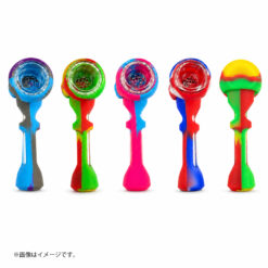 ロングステム シリコンパイプ｜ガラススクリーン内蔵 スプーン型 全4色（GYD267）