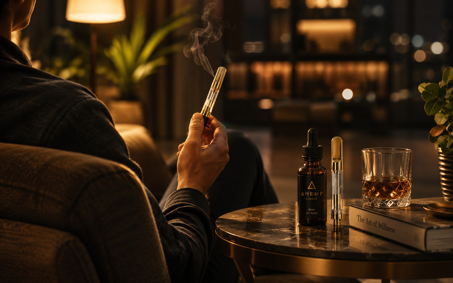 CBDリキッドで楽しむリラックスタイム｜ΔHEMP LIQUIDのある夜時間