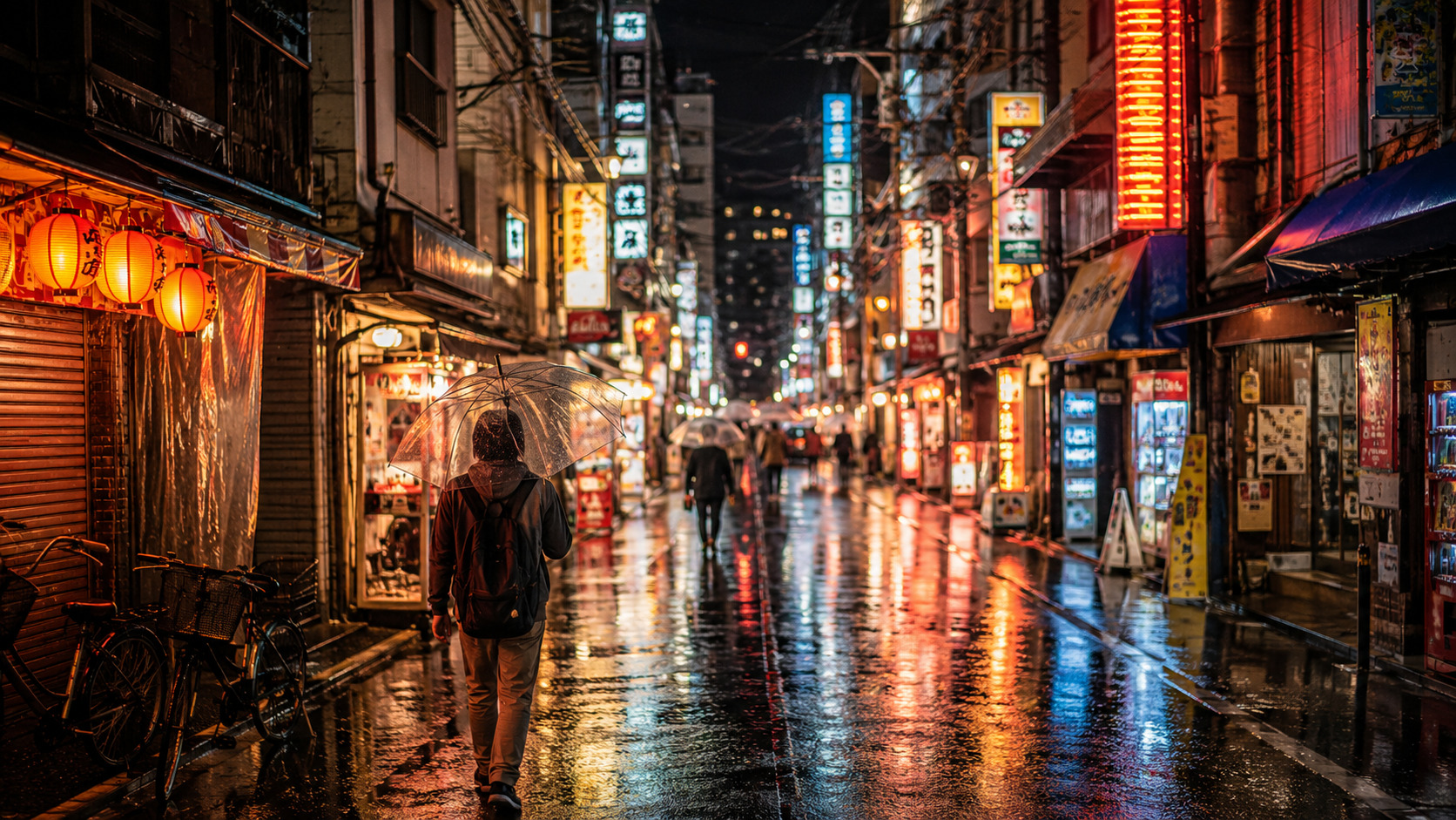 大阪・日本橋でんでんタウンの夜の街並み（WING CBD 日本橋店周辺エリア）