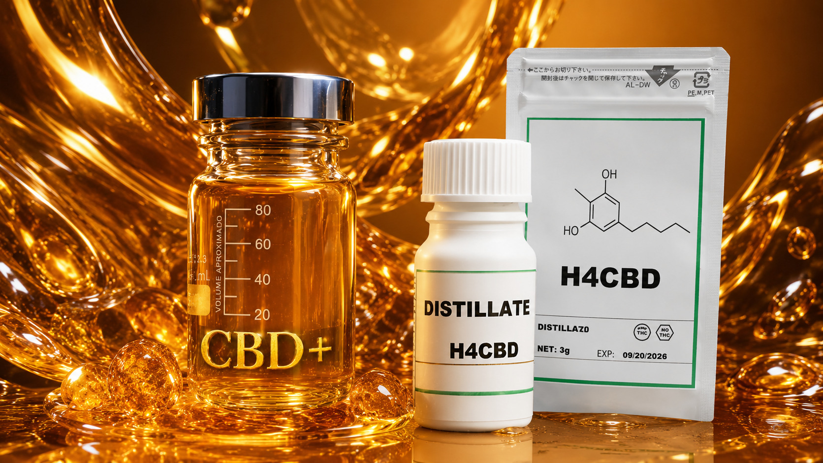 CBD+・H4CBD 高濃度ディストレート原料
