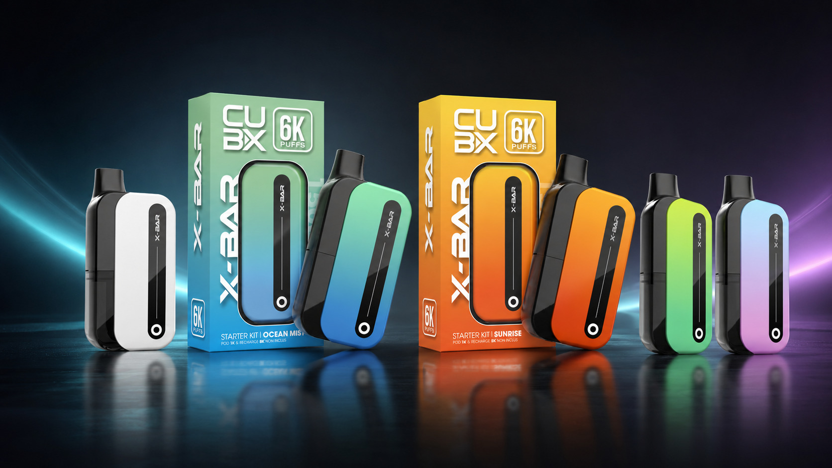 X-BAR CUBX 本体バッテリー 全6カラー ポッド式ベイプ