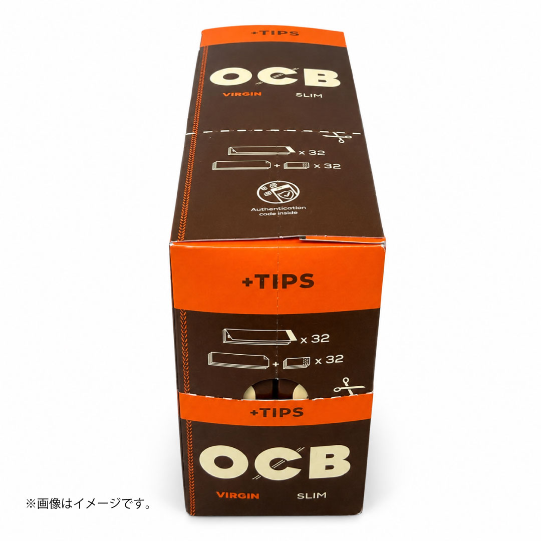 OCB Virgin Slim +Tips|無添加ペーパー×チップセット 32枚+32個入り|単品/32パック入りBOX選択可 - 画像 (5)