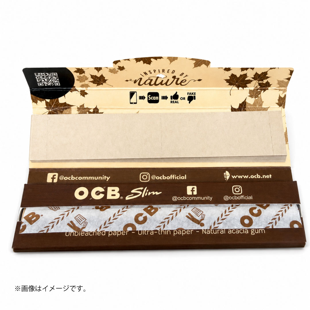 OCB Virgin Slim +Tips|無添加ペーパー×チップセット 32枚+32個入り|単品/32パック入りBOX選択可 - 画像 (2)