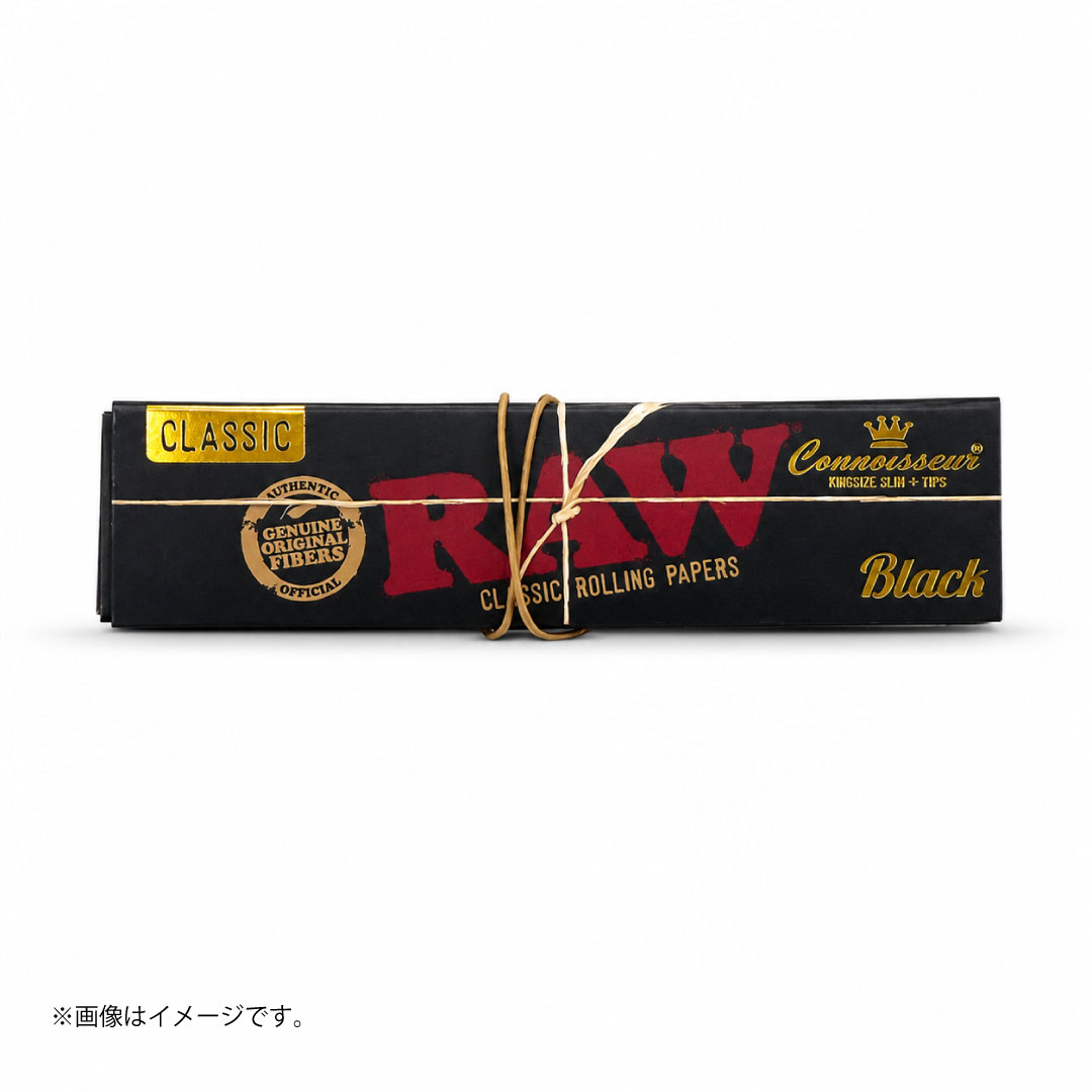 RAW(ロウ)ブラック コニサー キングサイズスリム|極薄ロールペーパー+プリロールチップ 無漂白