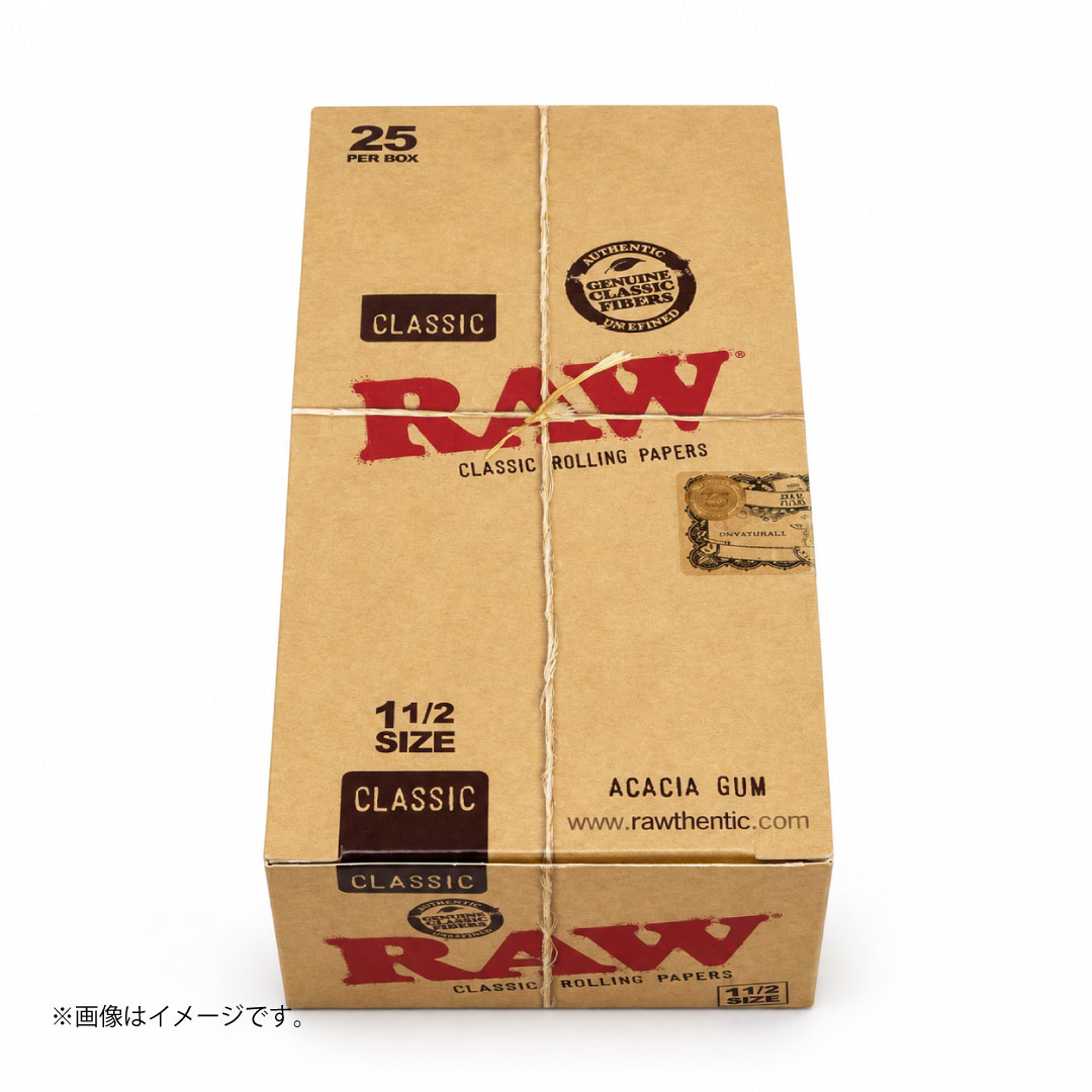 RAW Classic 1 1/2 Size ローリングペーパー|無漂白・天然繊維|単品/25冊入りBOX選択可 - 画像 (3)