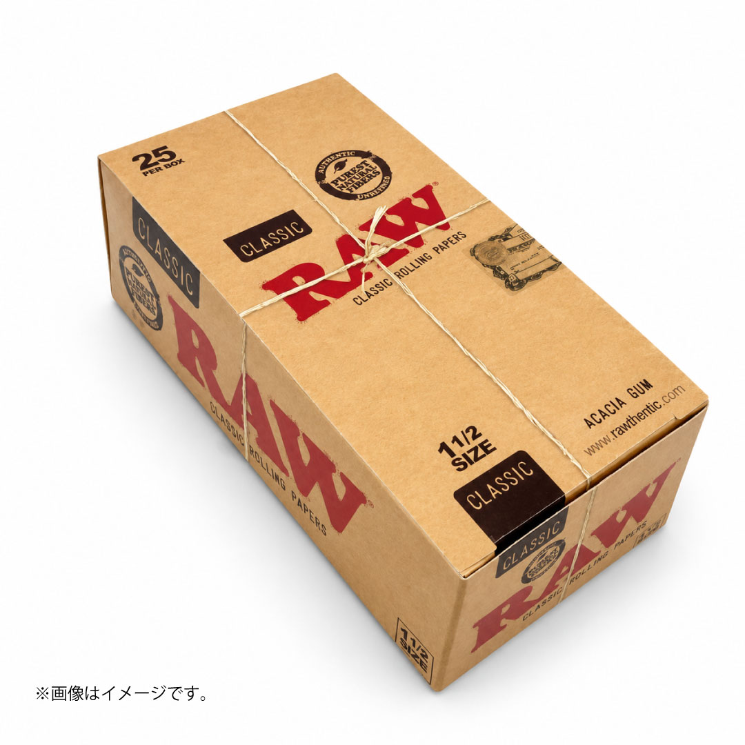 RAW Classic 1 1/2 Size ローリングペーパー|無漂白・天然繊維|単品/25冊入りBOX選択可 - 画像 (4)