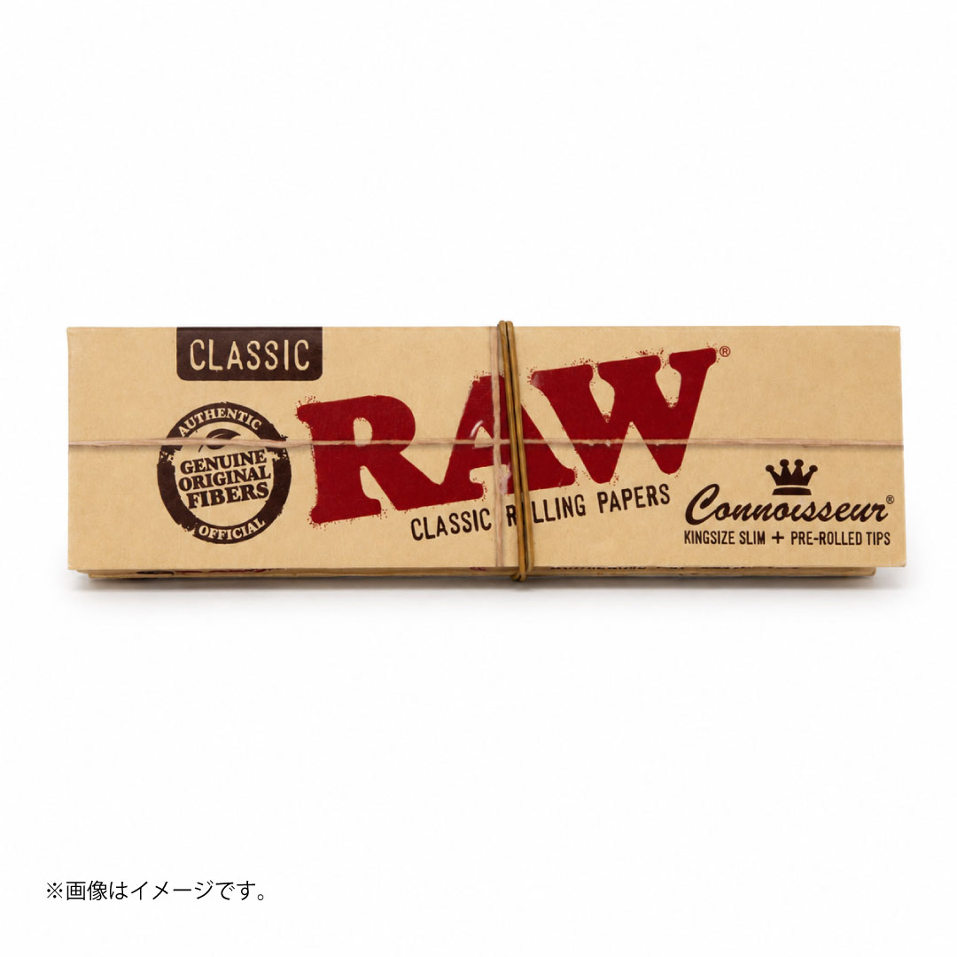 RAW(ロウ)クラシック コニサー キングサイズスリム|ロールペーパー+プリロールチップ 無漂白ナチュラル