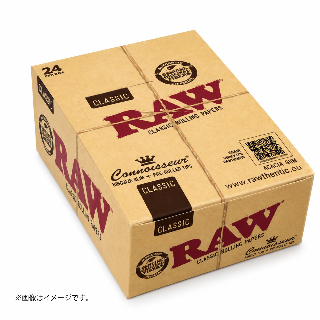 RAW(ロウ)クラシック コニサー キングサイズスリム|ロールペーパー+プリロールチップ 無漂白ナチュラル - 画像 (3)