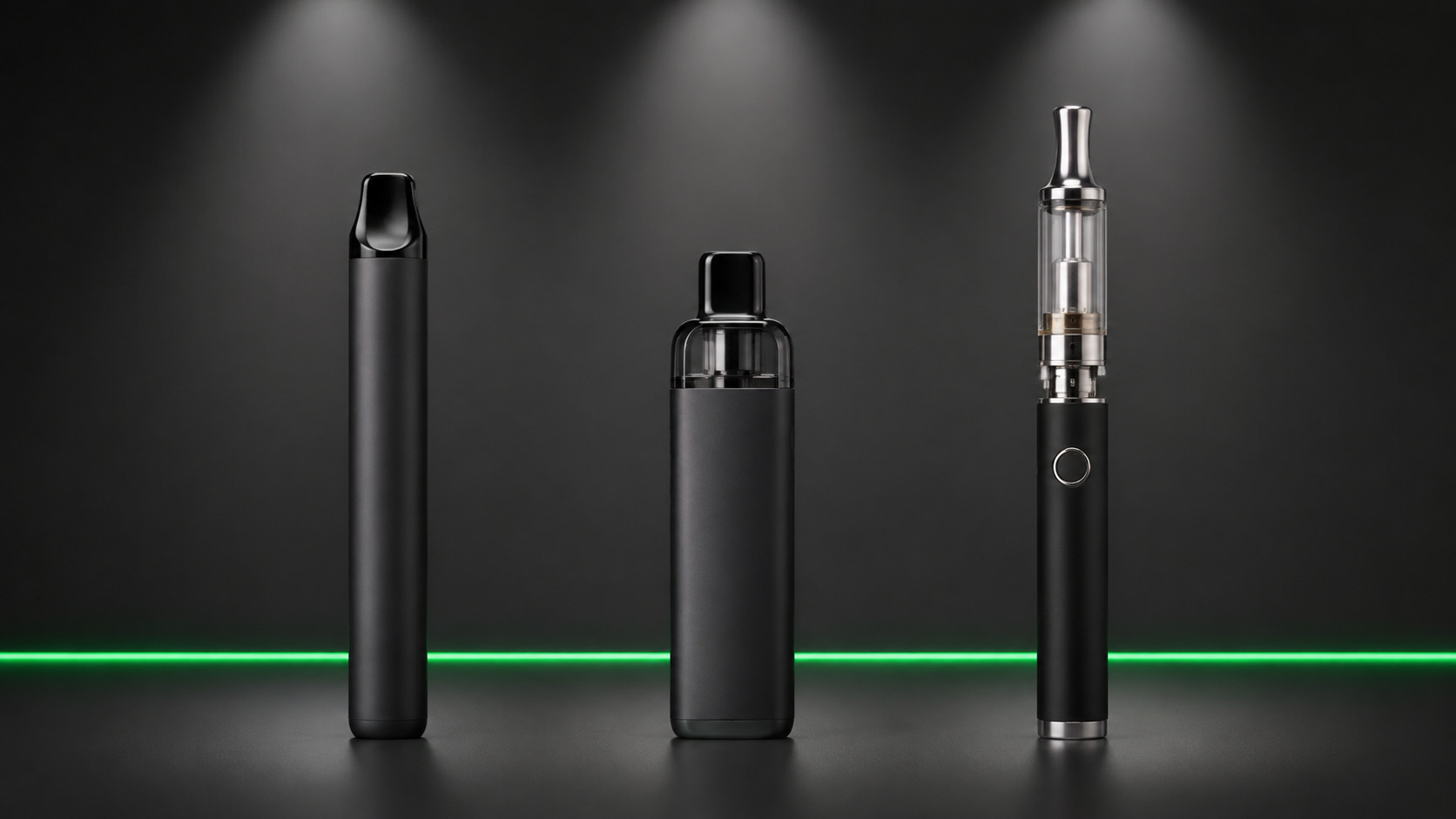 使い捨て・一体型POD・510規格の3タイプのCBDベイプデバイス比較