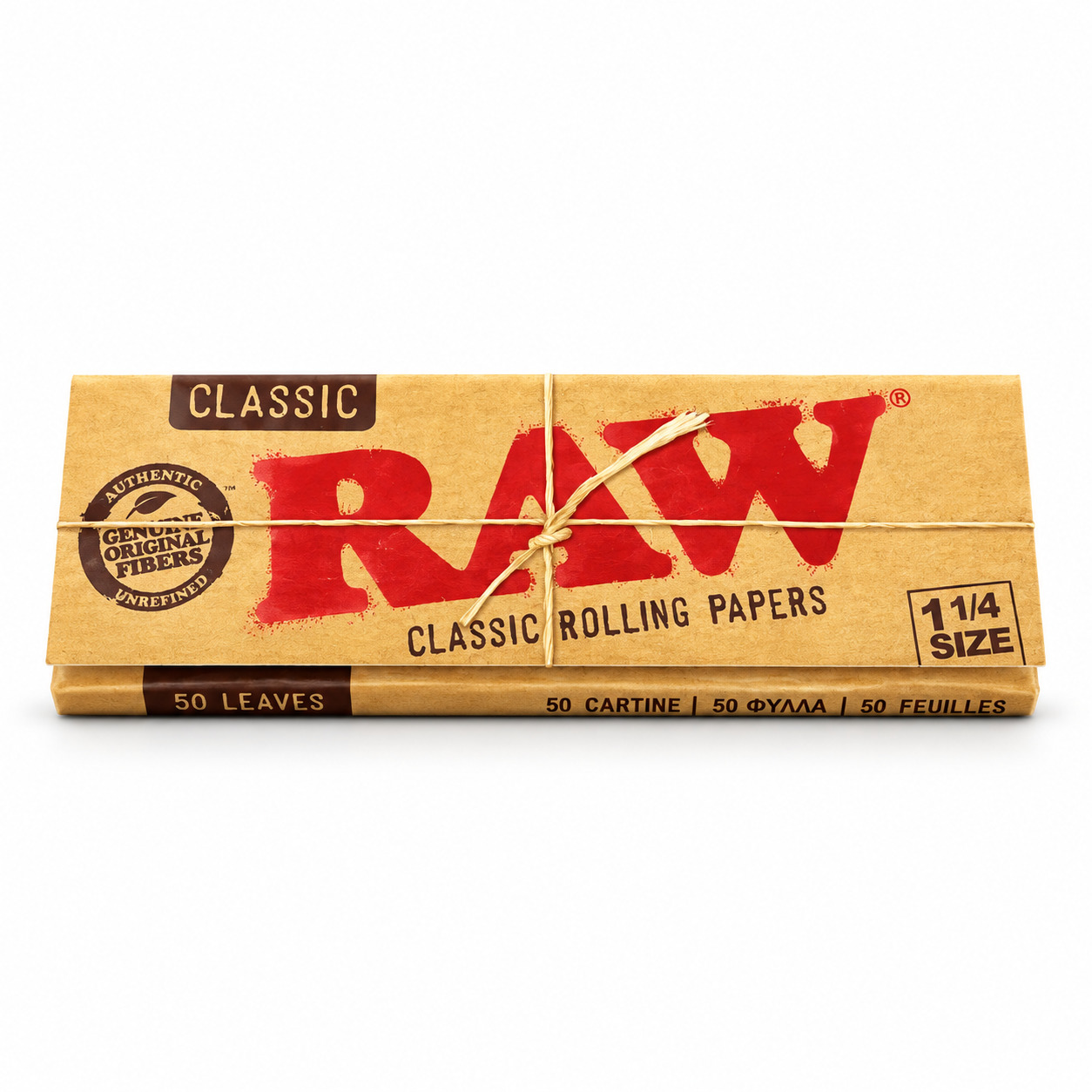 RAW クラシック 1 1/4|Classic 手巻きペーパー 50枚入り(チップなし)単品・箱売り(24冊)