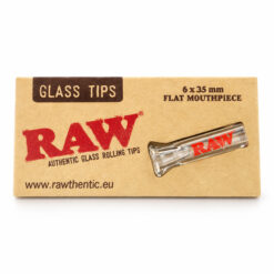 RAW ガラスチップ フラットマウスピース 6×35mm｜洗って繰り返し使えるガラス製チップ 個包装 単品・箱売り（24個）