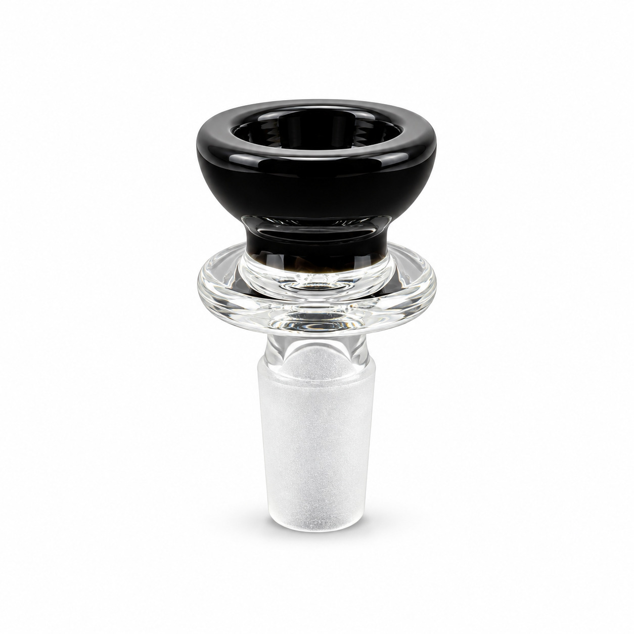 ガラスボウル 14mm オス ブラック|ボング用火皿 リング付き・ハンドルなしのシンプルタイプ