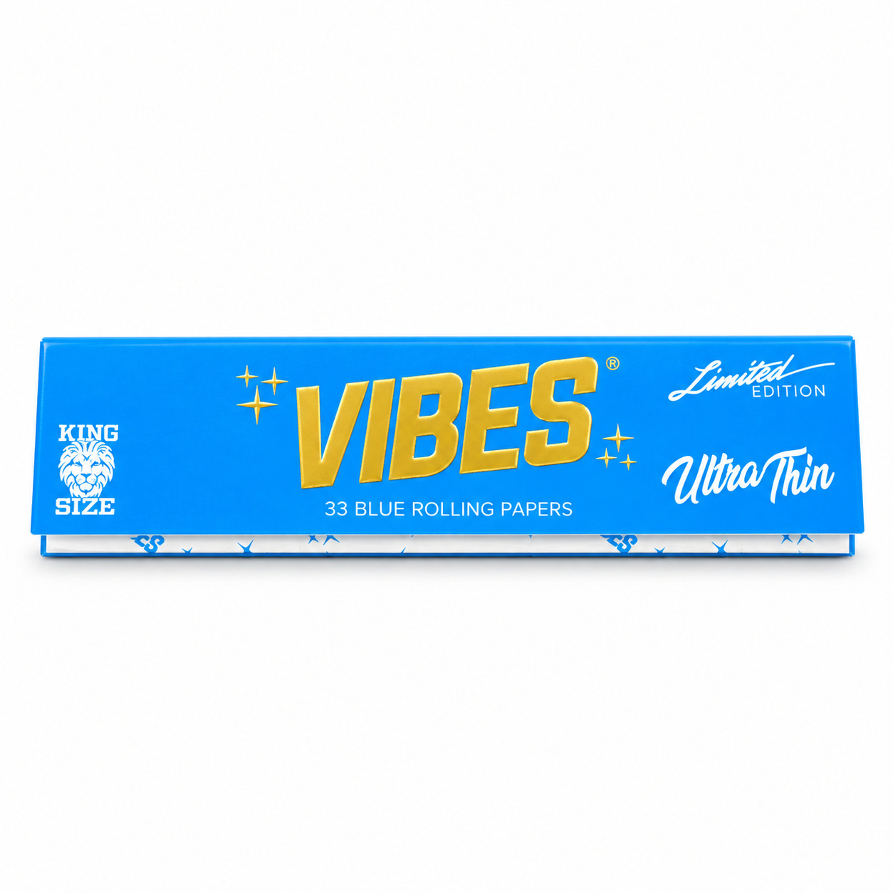 VIBES×Cookies ウルトラシン キングサイズスリム ブルー|限定版 手巻きペーパー 33枚入り 単品・箱売り(50冊)