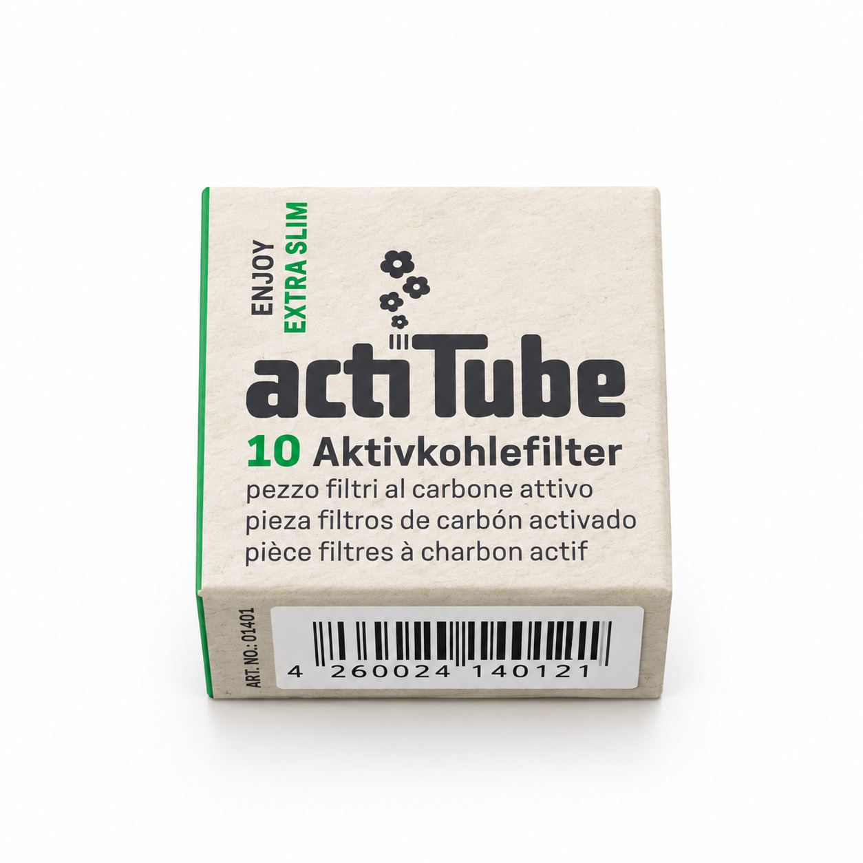 actiTube エクストラスリム 6mm 活性炭フィルター 10本入り|単品・箱売り(20パック)