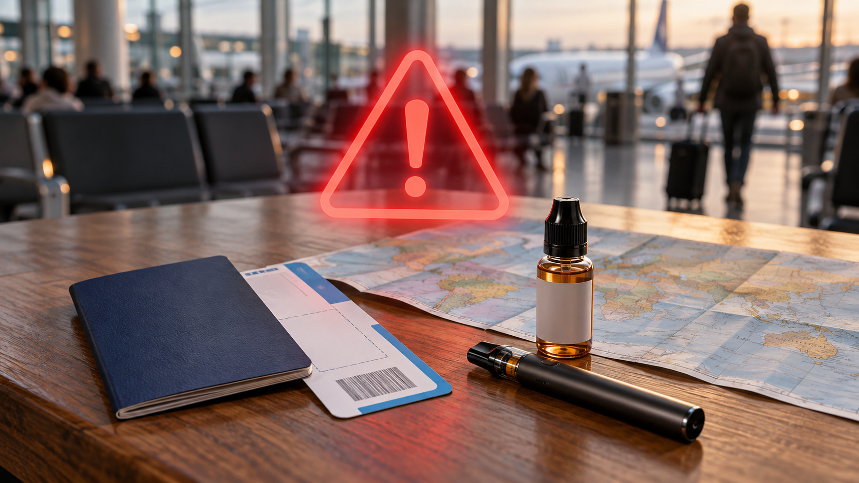 海外渡航時のCBD・ベイプ持ち出しに関する注意喚起イメージ